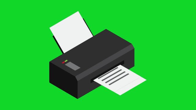 Isometric Printer Animation | 3D Office Printer Vector Motion Graphics