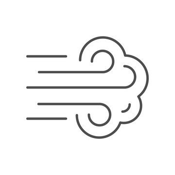 Air gust line outline icon