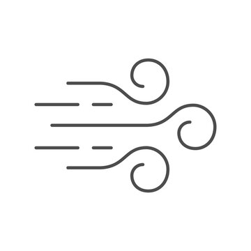 Wind stream line outline icon