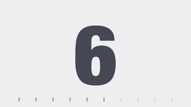 White 10 second minimal countdown timer from 10 to 1, giant bold typography numbers