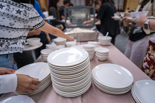 Asian seafood on table restaurant prepare for eat