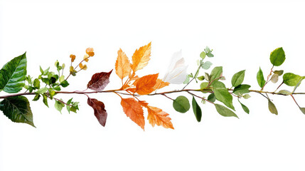 Fototapeta premium Beautiful arrangement of various leaves showcasing different colors and shapes, symbolizing beauty of nature and seasonal change