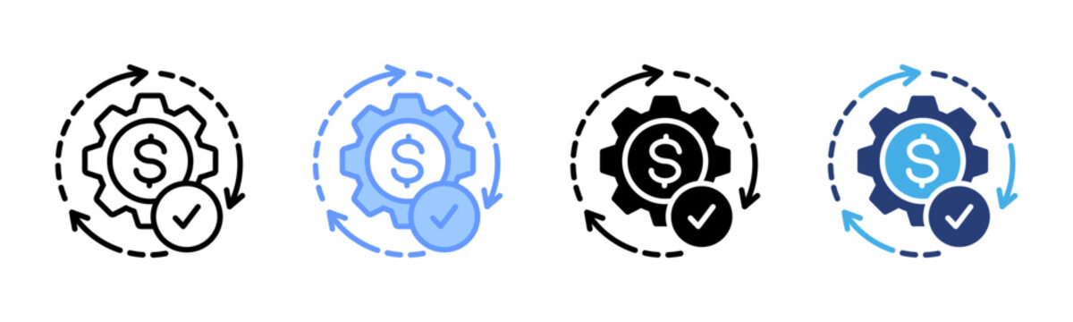 Efficiency icon set multiple style collection