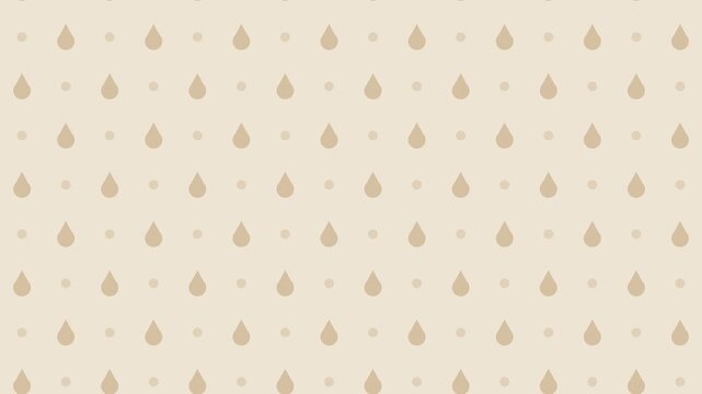 Beige raindrop pattern falling gently, rainy season seamless loop background