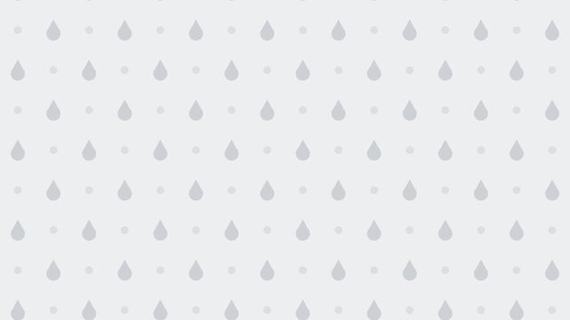 White raindrop pattern falling gently, rainy season seamless loop background