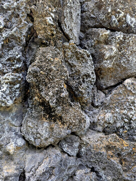 Rough Natural Stone Wall Texture Close Up