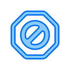 Obraz premium Stop Symbol Icon Blue Color Style