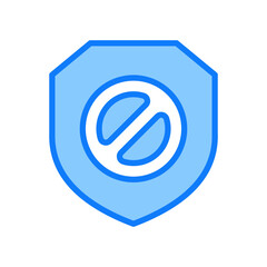 Obraz premium Blocked Shield Icon Blue Color Style