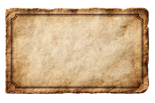 blank old paper parchment background isolated on white or transparent png