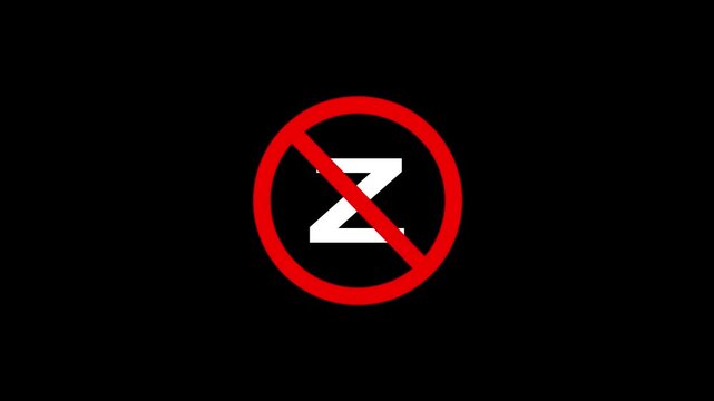No letter z symbol prohibition sign on black background no prohibition symbol mark forbidden ban danger danger warning prohibition sign.