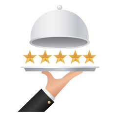 Fototapeta premium Five star service cloche. vector illustration