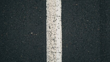 Fototapeta premium Top perspective close up of a flat road surface with prominent pavement lane stripes