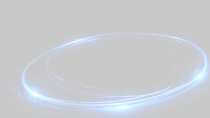 Magic Energy Circle PNG with Blue Plasma Glow, Neon Portal Effect, Transparent Isolated Background for Fantasy Illustration and Sci Fi Artwork. © Rustam