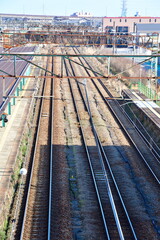 Fototapeta premium 鉄道のまち新津の線路風景（新潟県新潟市秋葉区）