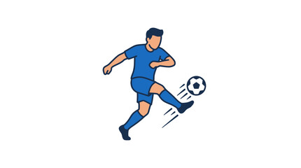 Obraz premium Soccer Player Kicking Ball Vector Illustration