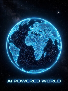 Illuminated digital Earth with global data connections representing worldwide network technology and international communication