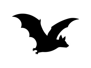 Fototapeta premium Flying Bat Profile Silhouette Illustration