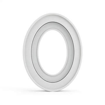 Abstract white elliptical frame or portal with elliptical abstract structure minimalist sculpture geometry ornament isolated composition backdrop template architecture artistic background