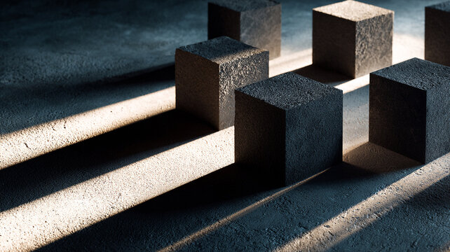 solid architectural blocks forming stable base, concept of financial security and stability