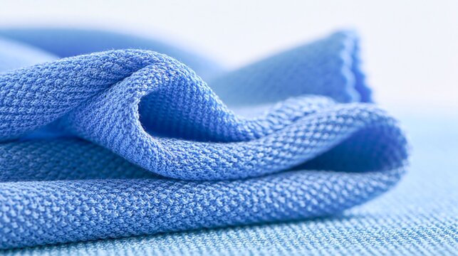 Close-up of Blue Microfiber Cloth Texture for Cleaning and Detailing