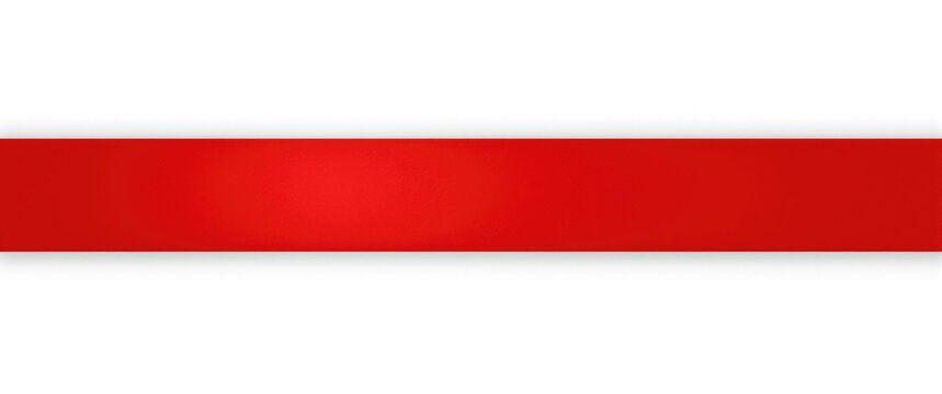 Red Satin Ribbon Isolated on White Background with Glossy Finish