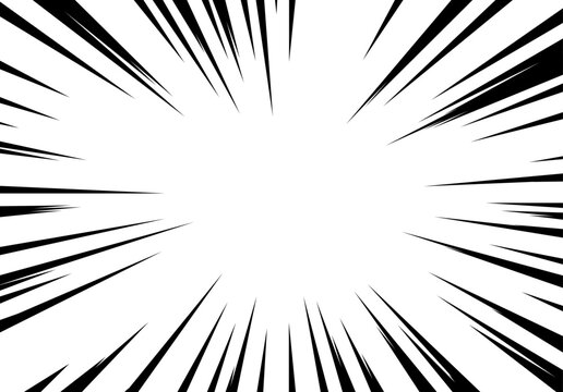 Comic style monochrome speed lines radiating from center for explosive burst backdrop