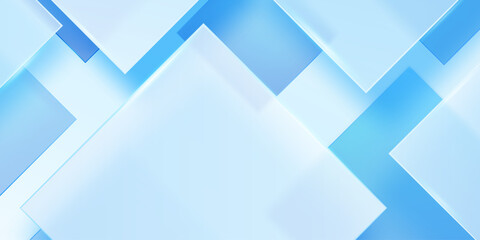 Fototapeta premium Abstract geometric blue background with overlapping, translucent planes creating a modern, dynamic, and ethereal visual texture.
