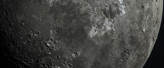 Detailed Closeup of the Moon Surface with Craters and Rough Texture © TheWaterMeloonProjec