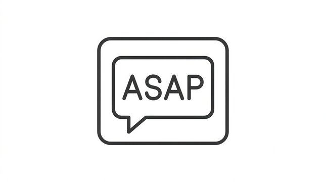 asap sign, chat box icon