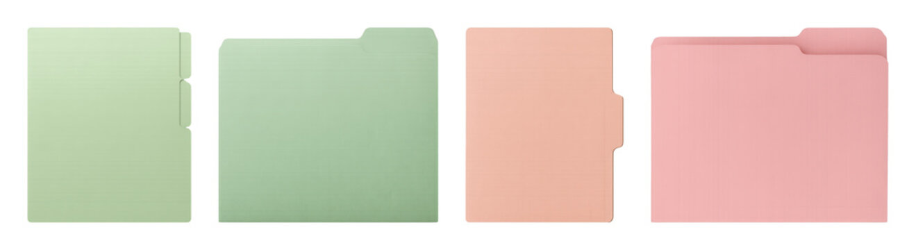 PNG Colorful pastel file folders on transparent background