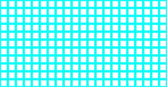 Minimalist cyan grid pattern with geometric square mesh for abstract concept digital background design element