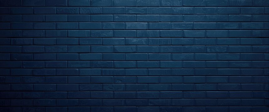 Dark Blue Brick Wall Texture in Even Pattern