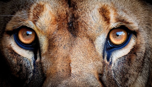 lion eyes close up