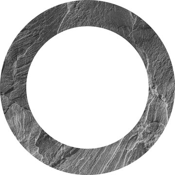 Large circular slate frame texture with a transparent background
