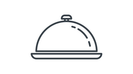 Fototapeta premium Cloche Food Cover Outline Icon
