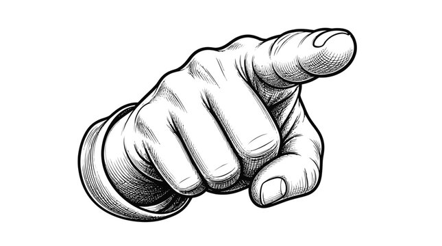 Hand pointing forward with index finger extended gesture