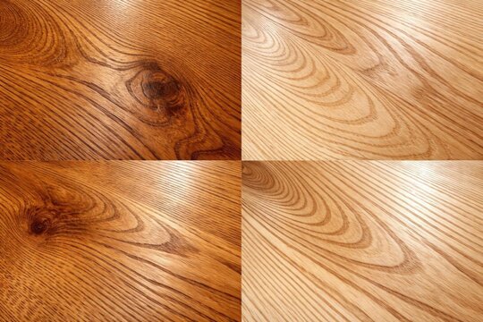 Wood Surface Textures Displayed in Four Quadrants with Varied Grain Patterns