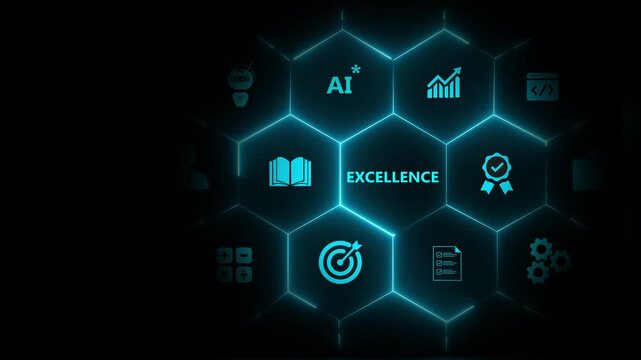 Excellence, outstanding performance concept . Continuous improvement and invest in training and technology to enhance business performance, superior quality, outstanding and exceptional service.