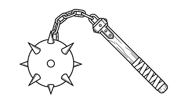 Flail Weapon Vector Illustration