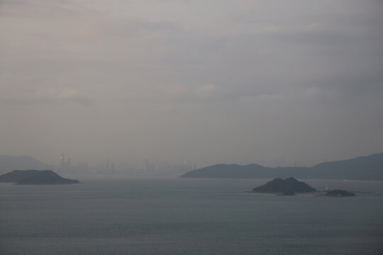 May 1 2026 Lingdingyang coastal skyline haze distant islands