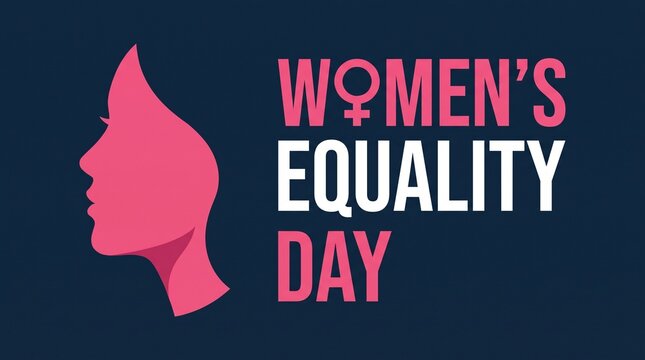 Women's equality day with a silhouette of a woman's profile, gender equality