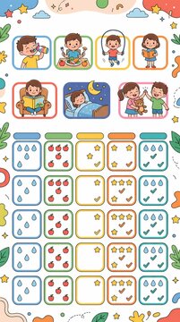 Healthy Habit Checklist for Kids with Daily Tracker Activities and Goals