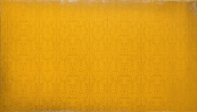 Ornate Yellow Vintage Wallpaper with Subtle Floral Patterns