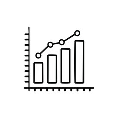Obraz premium Line Graph and Bar Chart Icons Symbolizing Business Growth and Data Analysis