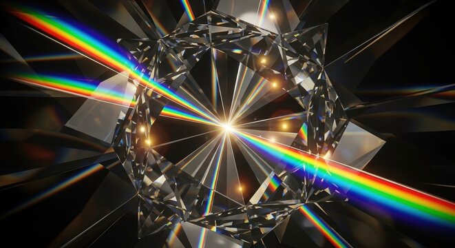 3D holographic skull with vibrant light rays. Futuristic digital head displaying neon spectrum for tech and sci-fi projects.
