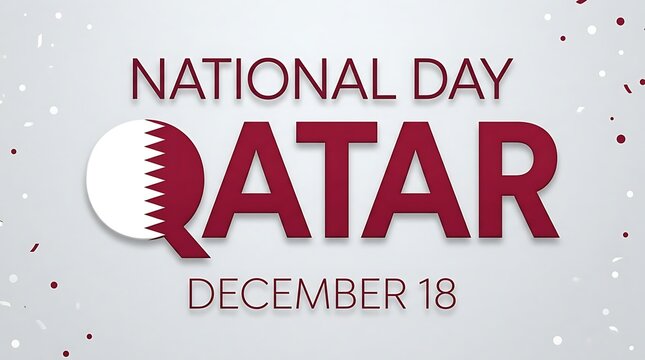 National day qatar celebration poster with flag and date december 18, patriotism