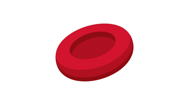 Stylized red blood cell illustration for medical and scientific concepts.