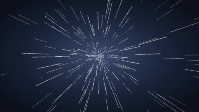 Warp speed hyperspace starfield flight seamless loop in soft ice-blue tones