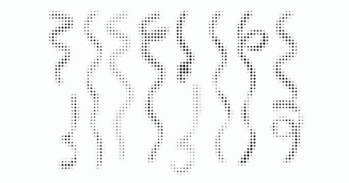 Organic Halftone Stripes, Abstract Black Dotted Zebra Wave Pattern