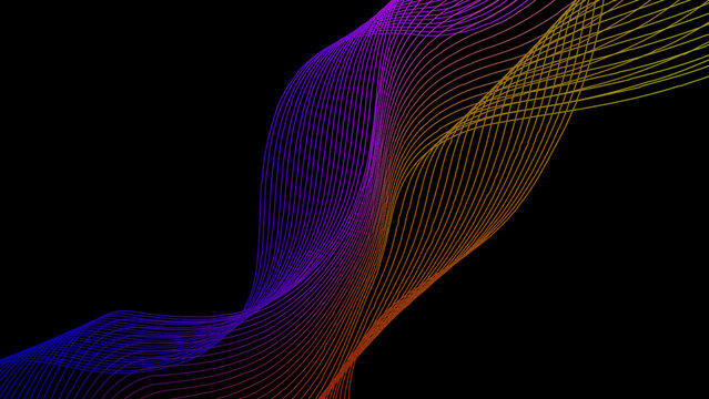 Vibrant Abstract Wavy Lines Digital Gradient Background Design
